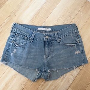 Medium Wash Distressed Denim Shorts